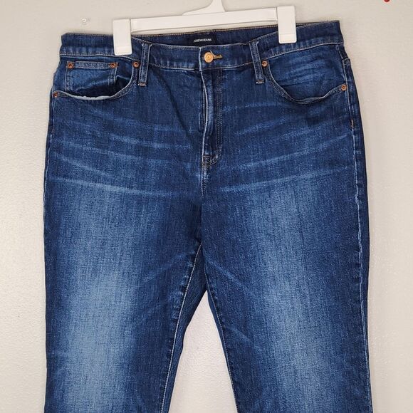J. Crew Blue Med Wash Slim Broken In Boyfriend Jeans Raw Hem Size 32/14 - Picture 3 of 12